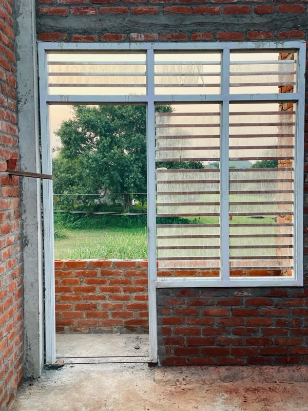 Steel double door frame installation by Shyam Steel Industries