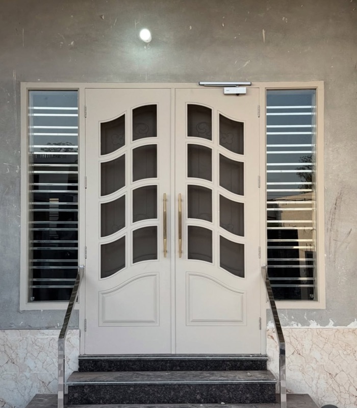 Powder-coated steel door frame by Shyam Steel Industries